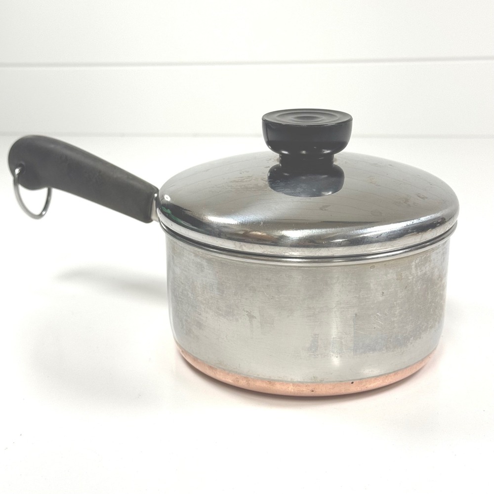 Vintage Revere Ware Copper Bottom Pot - 1 Quart 4 cup IMPERFECT